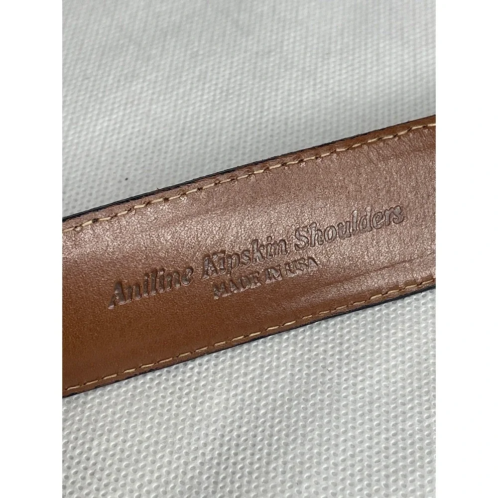 Johnston & Murphy Aniline Kipskin Shoulders Belt Handcrafted Size 32 (30